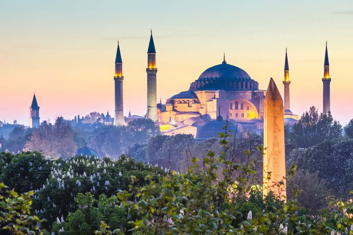 A view of the Hagia Sophia in Istanbul